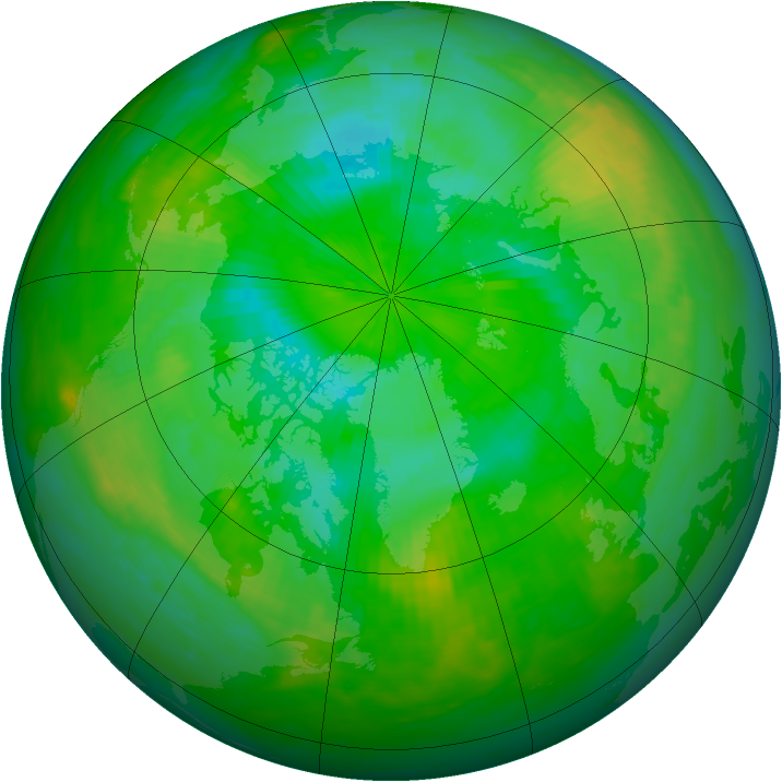 Arctic ozone map for 07 August 1980